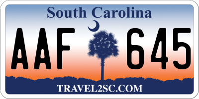 SC license plate AAF645