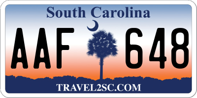 SC license plate AAF648
