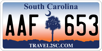SC license plate AAF653