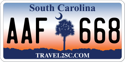 SC license plate AAF668