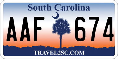 SC license plate AAF674