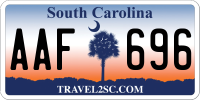 SC license plate AAF696
