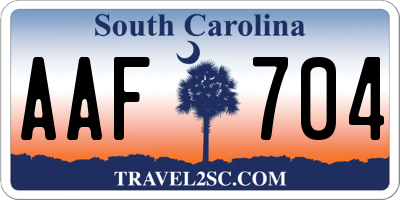SC license plate AAF704