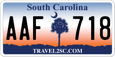 SC license plate AAF718