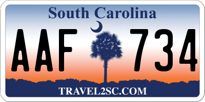 SC license plate AAF734