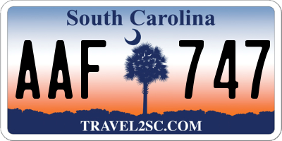 SC license plate AAF747