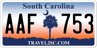SC license plate AAF753