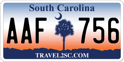 SC license plate AAF756