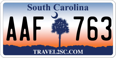 SC license plate AAF763