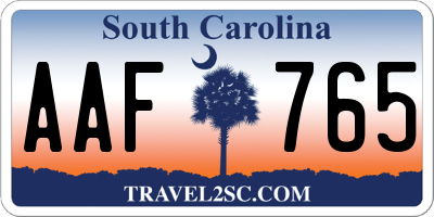 SC license plate AAF765