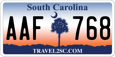 SC license plate AAF768