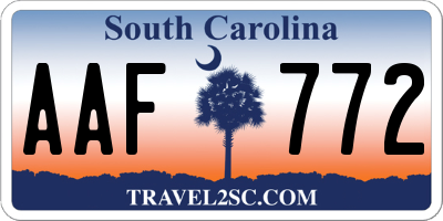SC license plate AAF772