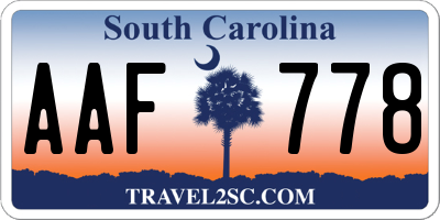 SC license plate AAF778