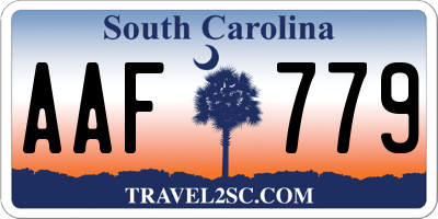 SC license plate AAF779