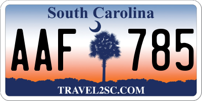 SC license plate AAF785