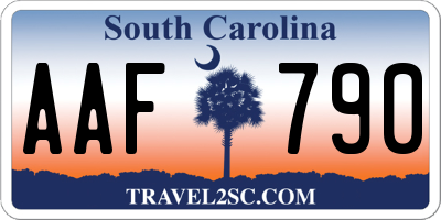 SC license plate AAF790
