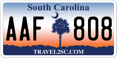 SC license plate AAF808