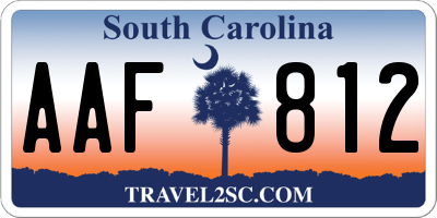 SC license plate AAF812