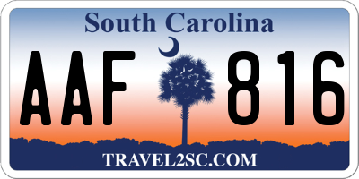 SC license plate AAF816