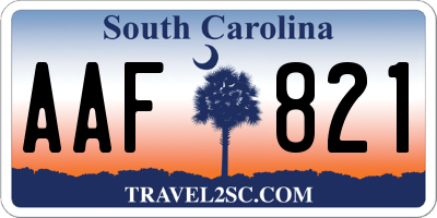 SC license plate AAF821