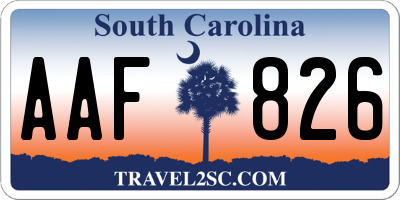 SC license plate AAF826