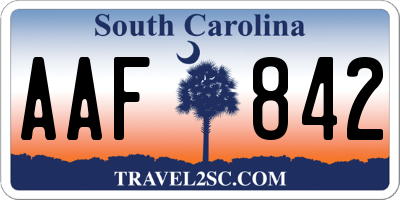 SC license plate AAF842