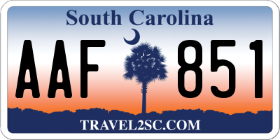 SC license plate AAF851
