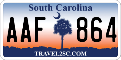 SC license plate AAF864