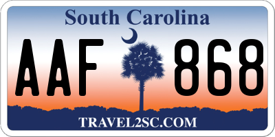 SC license plate AAF868