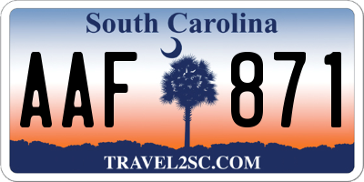 SC license plate AAF871