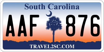 SC license plate AAF876