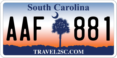 SC license plate AAF881