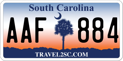 SC license plate AAF884