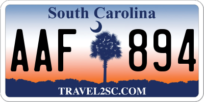 SC license plate AAF894