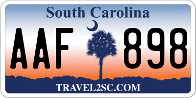 SC license plate AAF898