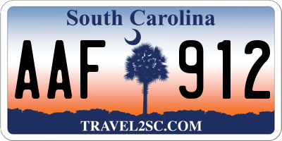 SC license plate AAF912