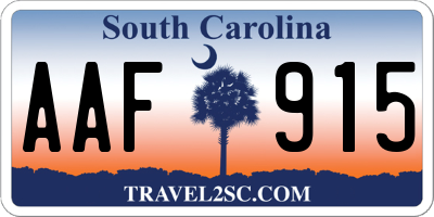 SC license plate AAF915