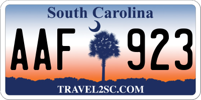 SC license plate AAF923