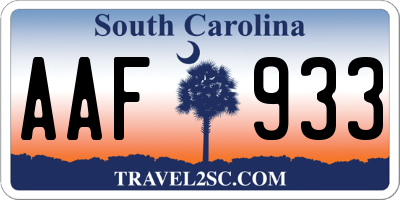 SC license plate AAF933