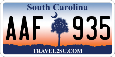 SC license plate AAF935