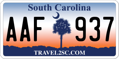 SC license plate AAF937