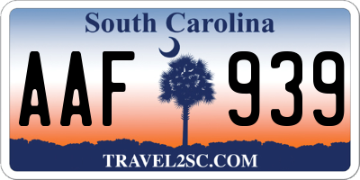 SC license plate AAF939