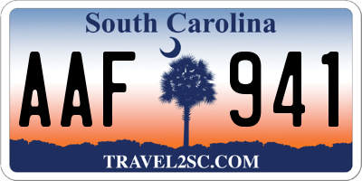 SC license plate AAF941