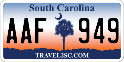 SC license plate AAF949