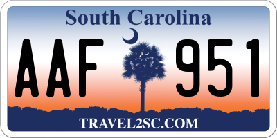 SC license plate AAF951