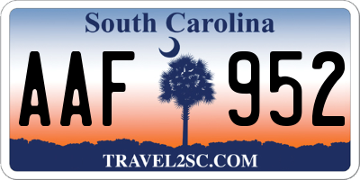 SC license plate AAF952