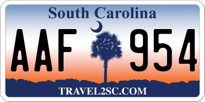 SC license plate AAF954