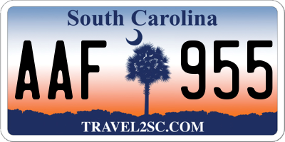 SC license plate AAF955