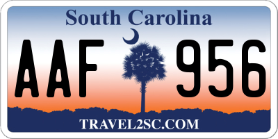 SC license plate AAF956