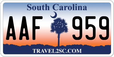 SC license plate AAF959